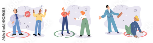 Social anxiety vector illustration. The social anxiety metaphor depicts fear judgment in social situations Loneliness can exacerbate feelings depression Emotional distress is significant aspect mental