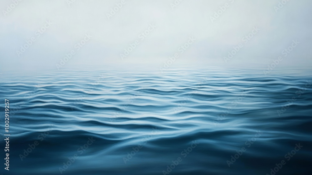 Calm ocean waves with a serene horizon Calm ocean waves with a serene horizon