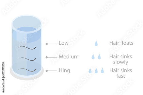 Wallpaper Mural 3D Isometric Flat  Illustration of Hair Porosity Test, Level of Obtaining Moisture Torontodigital.ca