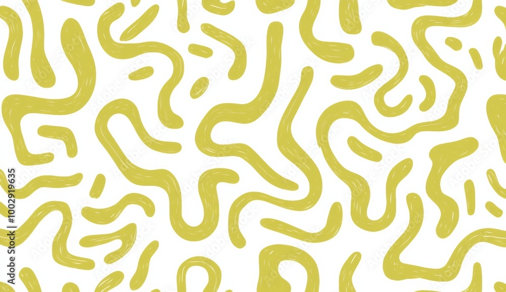 Sage and white pattern of squiggles on a plain white background Sage and white pattern of squiggles on a plain white background