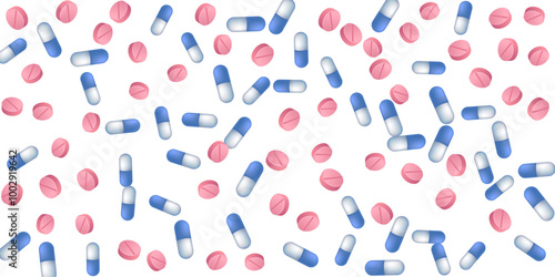Fotografie Antibiotic pills medical vector illustration