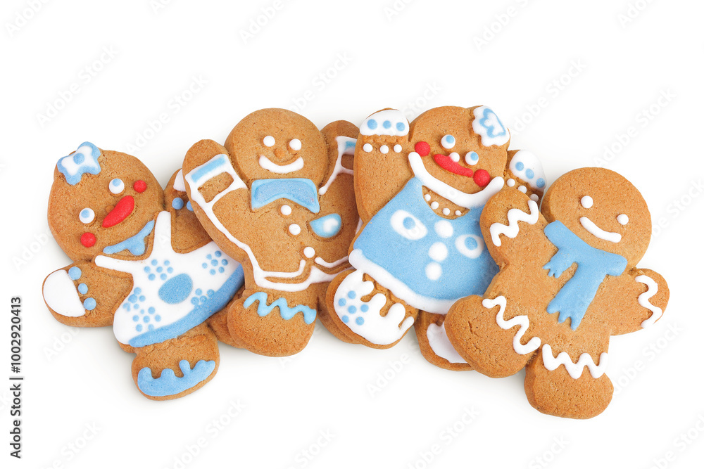 Obraz premium christmas gingerbread cookie isolated on white background