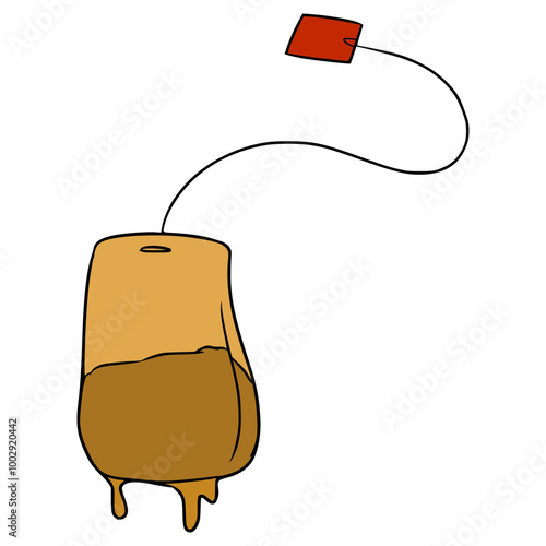 used tea bag illustration hand drawn isolated vector