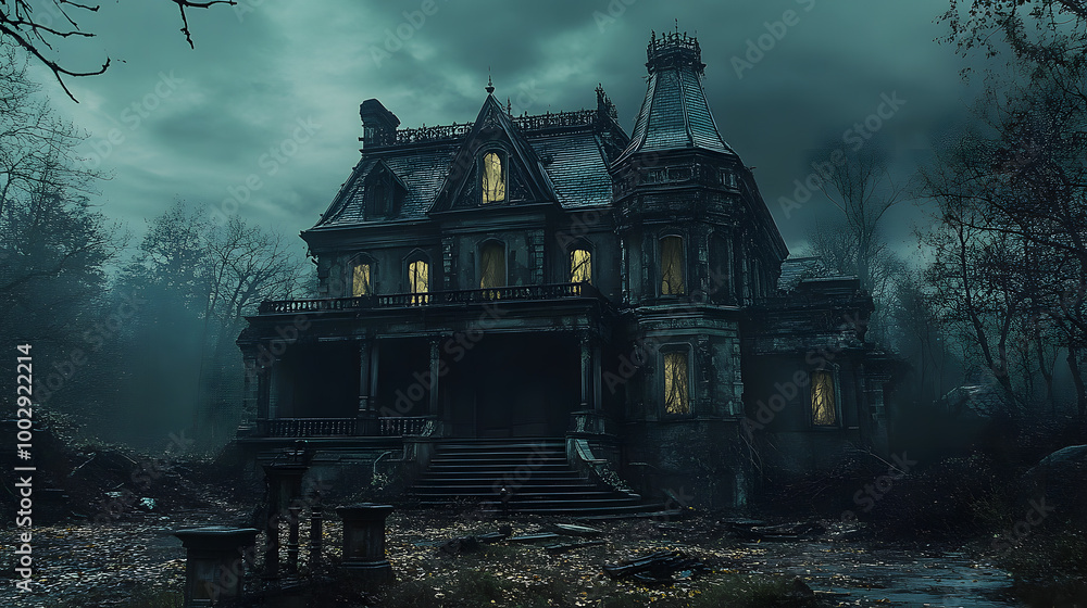 Obraz premium Halloween Architecture Haunted Houses