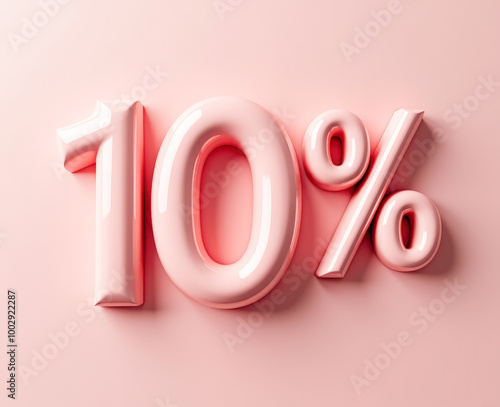 10 percent, 3D multicolored sign