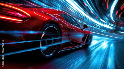 Dynamic Sports Car with Motion Blur Effect