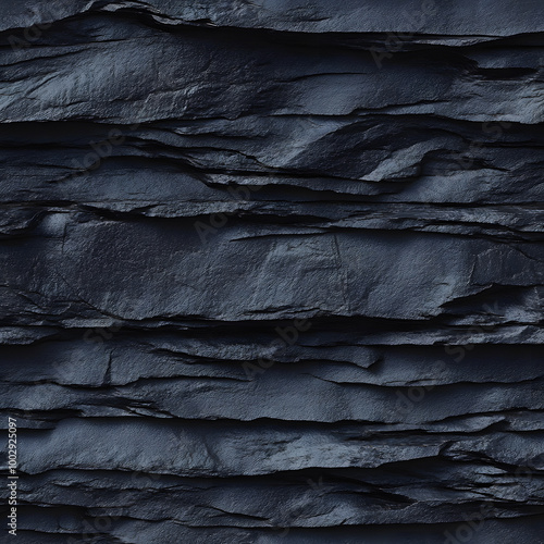 Wallpaper Mural Seamless Dark Slate Stone Texture with Natural Rough Layers Torontodigital.ca