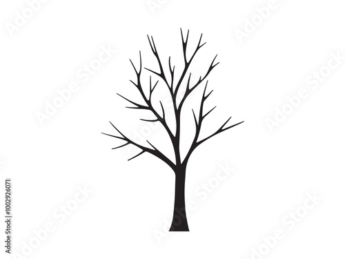 No leaves tree silhouette vector design with white background