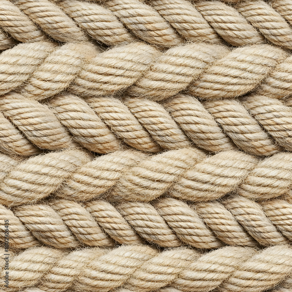 Seamless pattern of thick twisted natural rope with a rough texture, ideal for nautical or rustic design backgrounds Seamless pattern of thick twisted natural rope with a rough texture, ideal for nautical or rustic design backgrounds