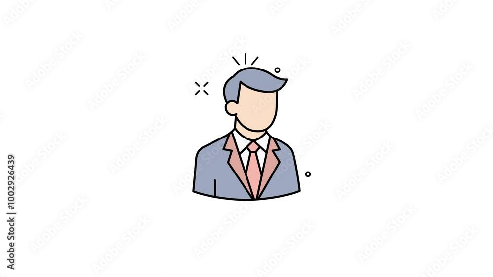 Animated of businessman icon motion graphic animation. user avatar people concept icon animation Animated of businessman icon motion graphic animation. user avatar people concept icon animation