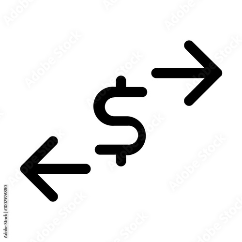 Transaction Icon - Financial Exchange Symbol with Dollar Sign - Currency Transfer Graphic for Banking, Business, and Payment Operations - Money Transfer, Financial Transaction, Banking Icon