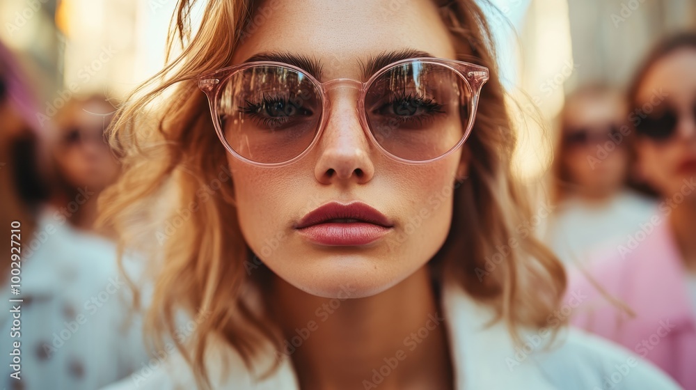 A confident woman with blonde hair and sunglasses poses in an urban setting, embodying style, self-assurance, and contemporary fashion amid modern architecture. A confident woman with blonde hair and sunglasses poses in an urban setting, embodying style, self-assurance, and contemporary fashion amid modern architecture.