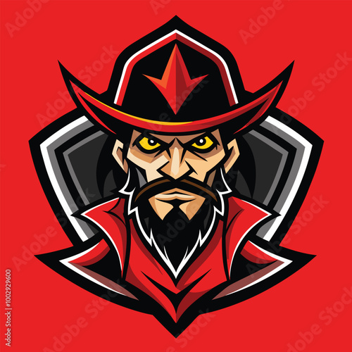 zorro pirata logo vector illustration