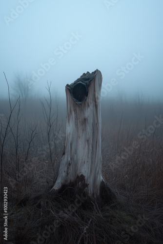 tree in the fog photo