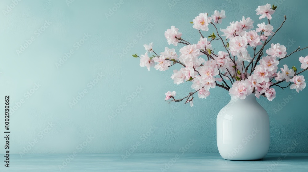 A delicate and refined floral arrangement features soft pink blossoms elegantly displayed in a pristine white vase, highlighting nature's beauty and serene home decor. A delicate and refined floral arrangement features soft pink blossoms elegantly displayed in a pristine white vase, highlighting nature's beauty and serene home decor.