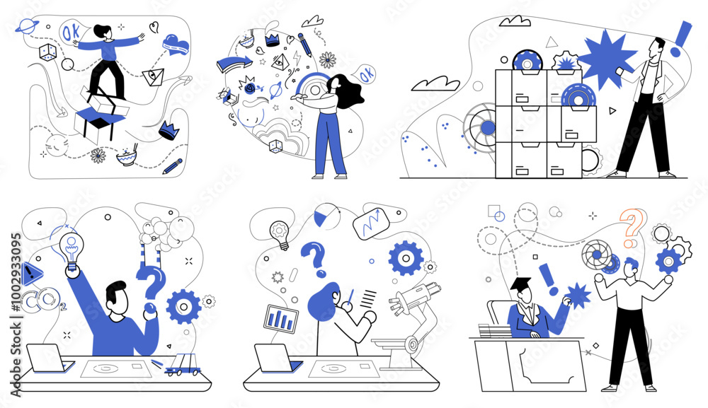 Fototapeta premium Corporate strategy vector illustration. Corporate strategy is captain steering ship organization through turbulent waters business Perfection is summit scaled by organizations armed with tools