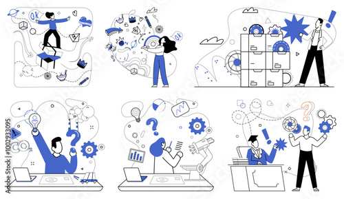 Corporate strategy vector illustration. Corporate strategy is captain steering ship organization through turbulent waters business Perfection is summit scaled by organizations armed with tools