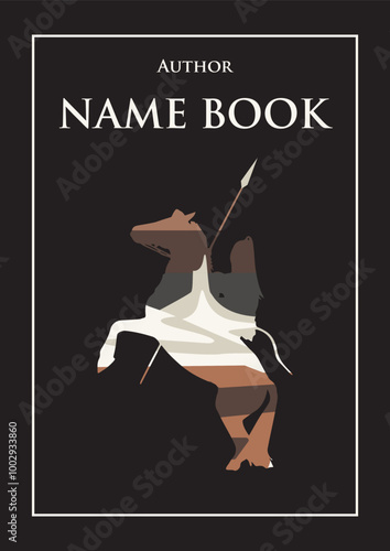 cavalry themed book cover design with iceberg scene inside