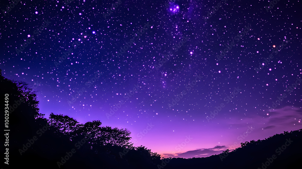A purple sky with many stars. ai. Starry Night Sky. Illustration A purple sky with many stars. ai. Starry Night Sky. Illustration