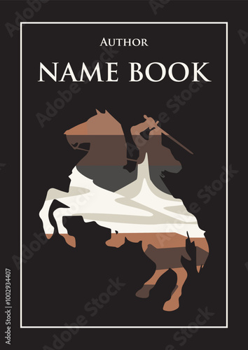 cavalry themed book cover design with iceberg scene inside