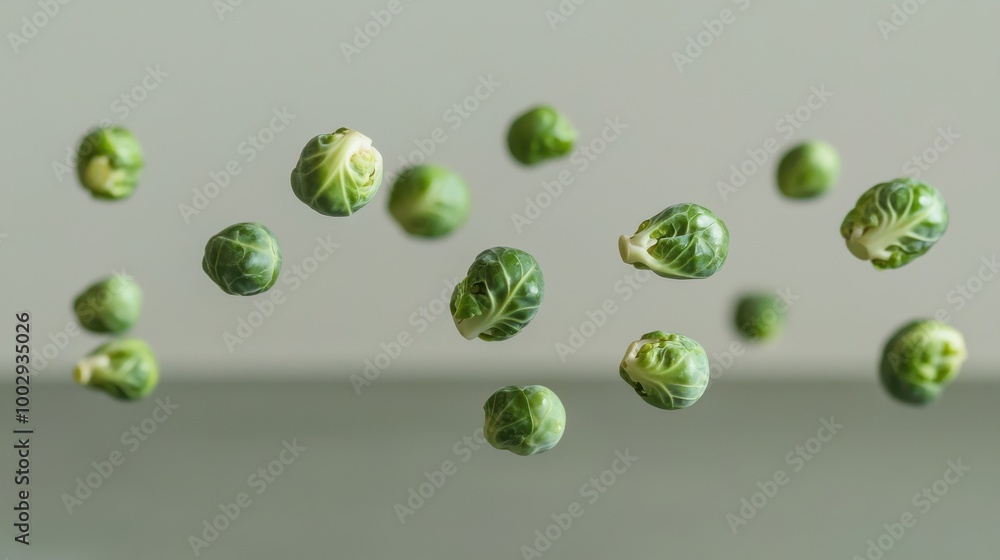 Brussels sprouts in mid-air Brussels sprouts in mid-air