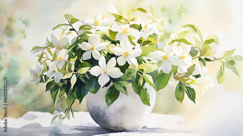 A beautiful arrangement of white flowers in a soft, serene setting, perfect for adding elegance to any space. A beautiful arrangement of white flowers in a soft, serene setting, perfect for adding elegance to any space.