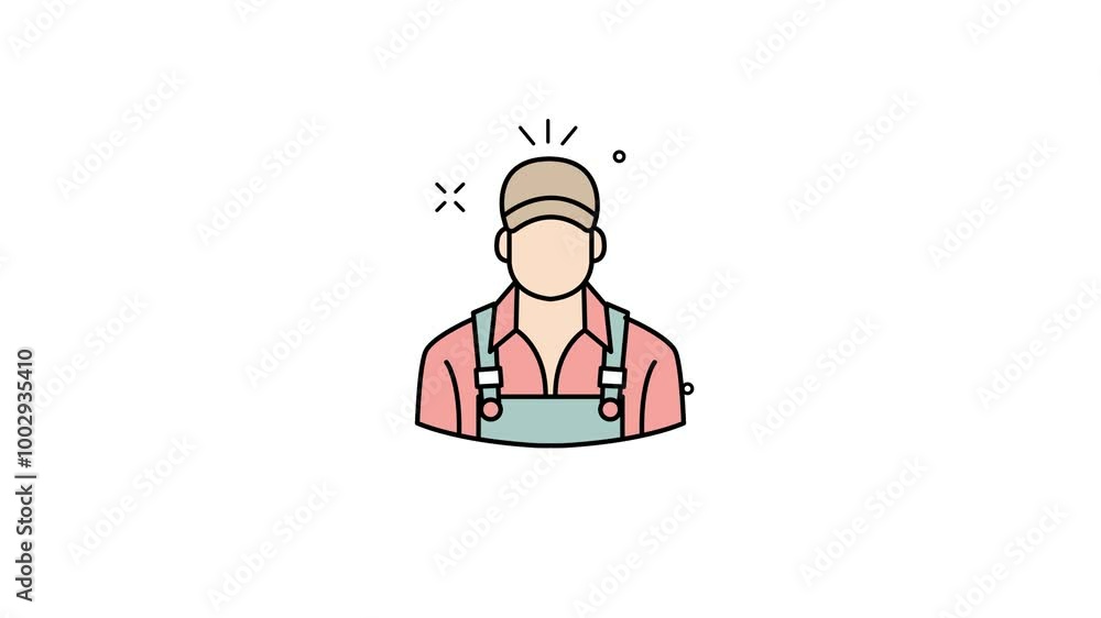 Animated of carpenter icon motion graphic animation. user avatar people concept icon animation Animated of carpenter icon motion graphic animation. user avatar people concept icon animation