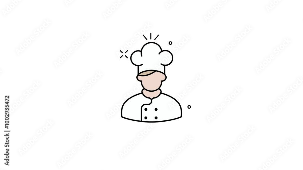 Animated of chef icon motion graphic animation. user avatar people concept icon animation Animated of chef icon motion graphic animation. user avatar people concept icon animation
