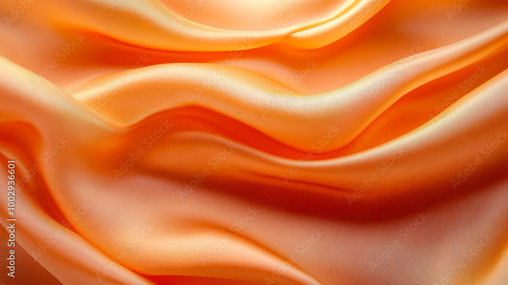 Luxurious Orange Apricot Wave Pattern Silk Drapery Texture Abstract Background for Elegant Design and Fabric Concept Luxurious Orange Apricot Wave Pattern Silk Drapery Texture Abstract Background for Elegant Design and Fabric Concept