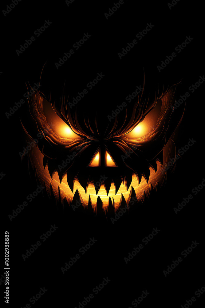 Scary Jack-o'-lantern with Glowing Eyes Scary Jack-o'-lantern with Glowing Eyes