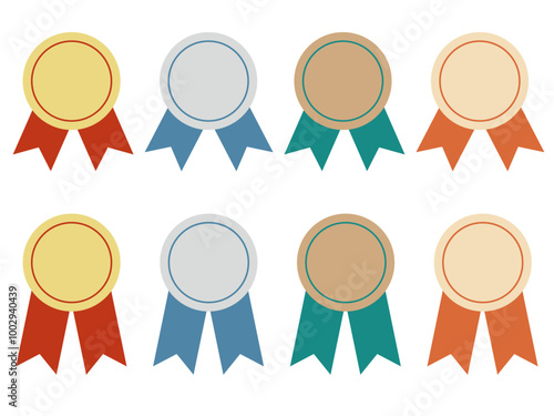 金銀銅のメダルのベクターイラストセット