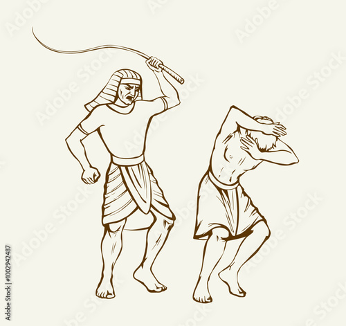 Vector drawing. Man protect himself from the wind