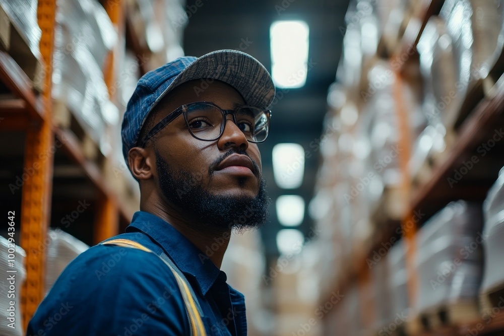 Warehouse manager talking with logistics employee in warehouse, planning transport of products, talking shipping process, Generative AI Warehouse manager talking with logistics employee in warehouse, planning transport of products, talking shipping process, Generative AI