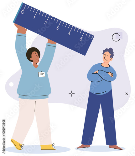 Social anxiety vector illustration. The social anxiety concept aims to understand and treat social fears Chronic stress can impact mental and emotional well being Feeling stressed and tired