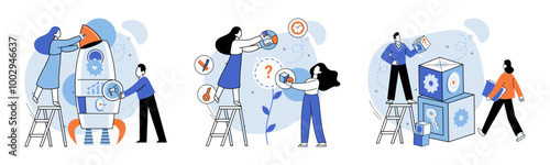 Work together vector illustration. Solidarity and mutual support enhance teams ability to work together The work together concept emphasizes value collaborative endeavors Co working spaces provide