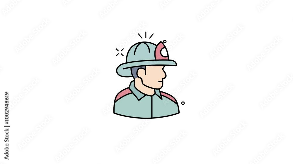 Animated of firefighter icon motion graphic animation. user avatar people concept icon animation Animated of firefighter icon motion graphic animation. user avatar people concept icon animation