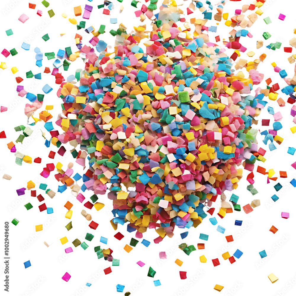 Colorful Confetti on Transparent Background Colorful Confetti on Transparent Background