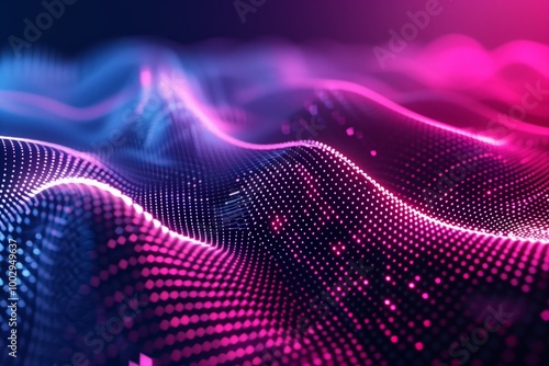 A purple and blue wave with a lot of dots