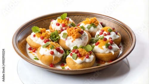 Dahi Puri Chaat: A Popular Indian Street Food Made with Crispy Puris Filled with Yogurt, Spices, and Tangy Chutneys






 photo