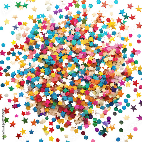 Colorful Confetti on Transparent Background