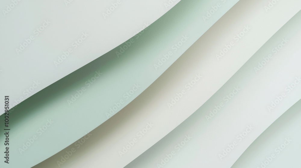 Soothing green paper background with curved shapes and shadows, perfect for modern design projects. Clean lines and soft textures create a calming atmosphere for various creative uses Soothing green paper background with curved shapes and shadows, perfect for modern design projects. Clean lines and soft textures create a calming atmosphere for various creative uses