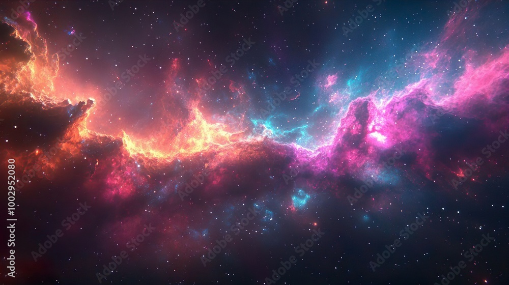 Obraz premium Gorgeous 4K Desktop Wallpaper Highlighting the Colors of Nebulae Images