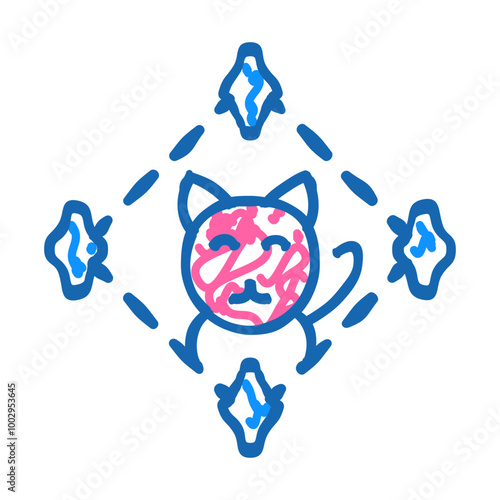 game about digital collectible cats in nft form doodle icon sketch vector. game about digital collectible cats in nft form sign. isolated symbol illustration