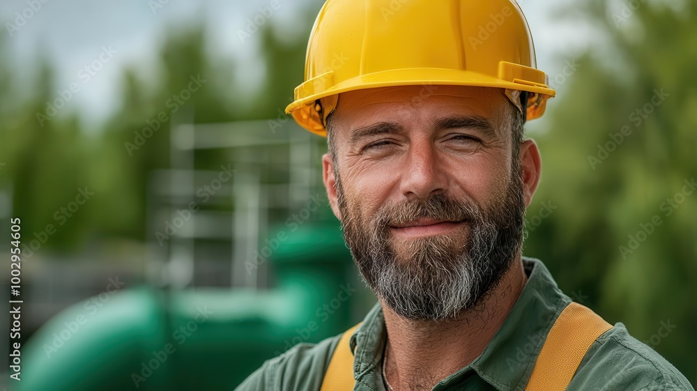 Engineer in a hard hat coordinating teams during the construction of a water treatment facility, engineer in hard hat, environmental engineering Engineer in a hard hat coordinating teams during the construction of a water treatment facility, engineer in hard hat, environmental engineering
