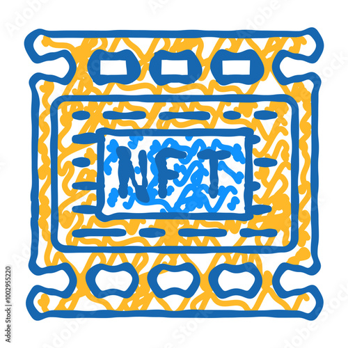 nft movies doodle icon sketch vector. nft movies sign. isolated symbol illustration