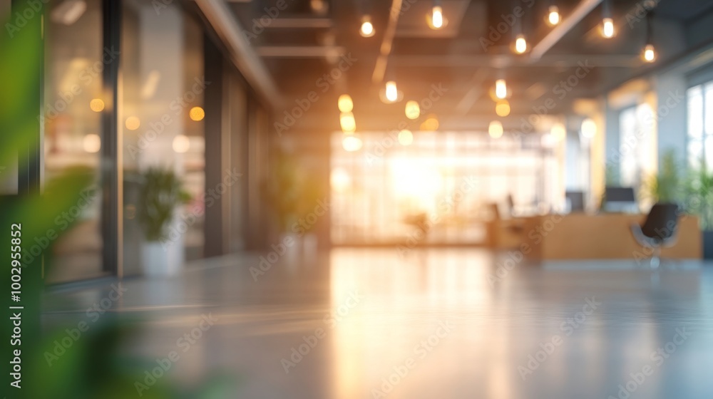 Futuristic tech office space with warm lighting, designed for collaboration and virtual meetings Futuristic tech office space with warm lighting, designed for collaboration and virtual meetings