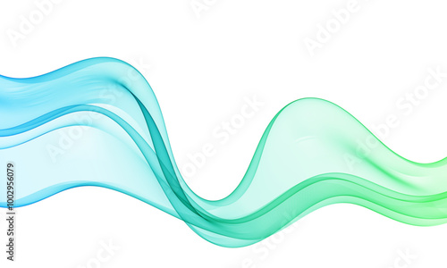 Blue and green transparent wave flow.