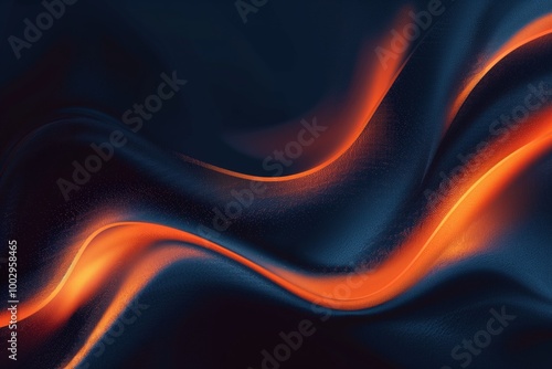 A colorful wave of light with orange and blue colors