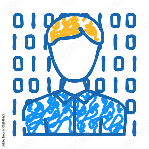 anonymous buyer doodle icon sketch vector. anonymous buyer sign. isolated symbol illustration