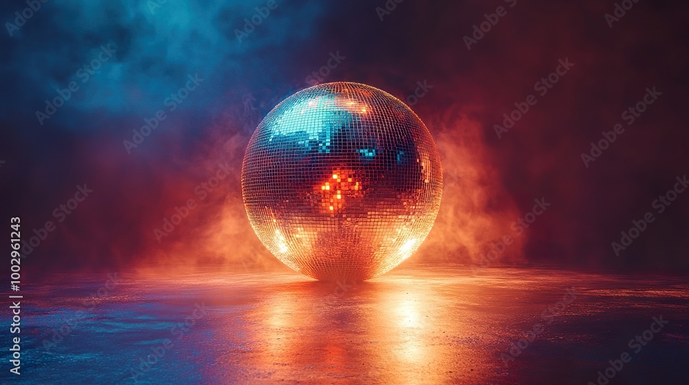 Disco Ball with Light Patterns Close Up Disco Ball with Light Patterns Close Up
